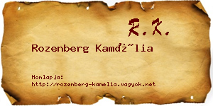 Rozenberg Kamélia névjegykártya